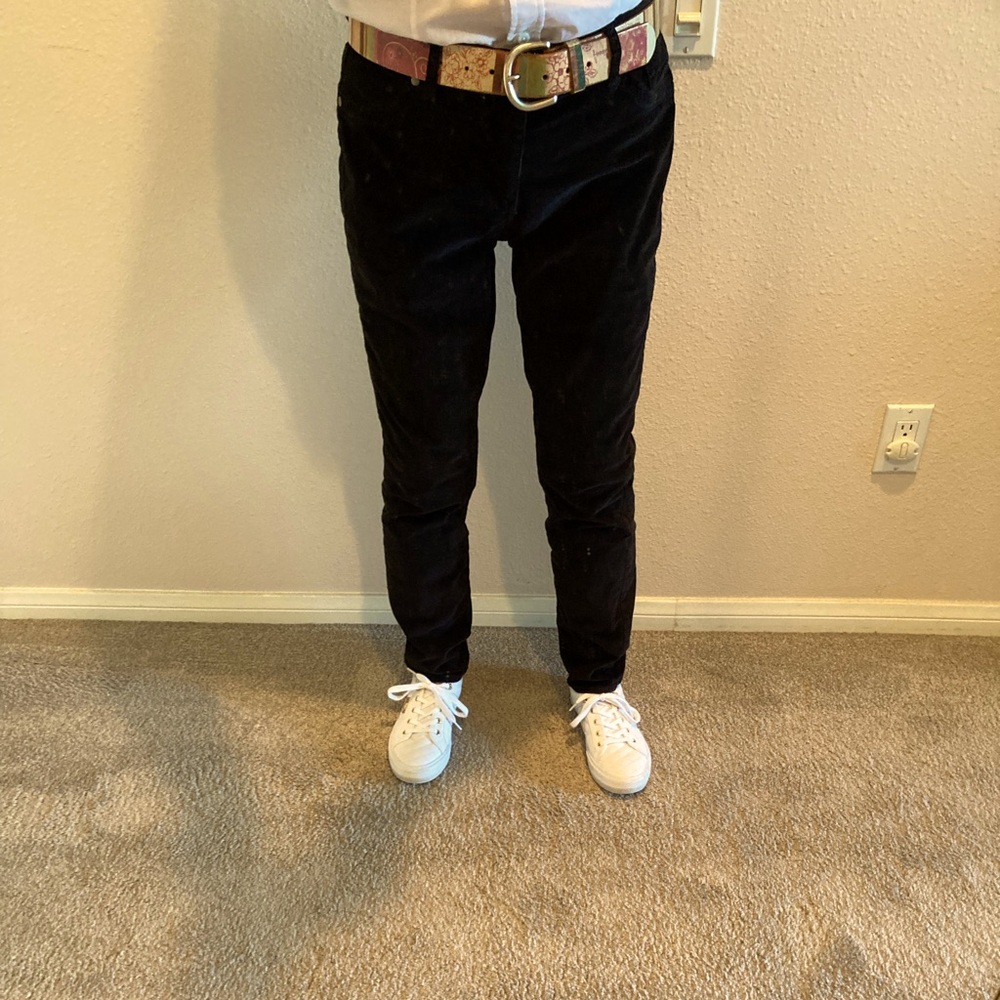 Black Straight Leg Corduroy Jeans